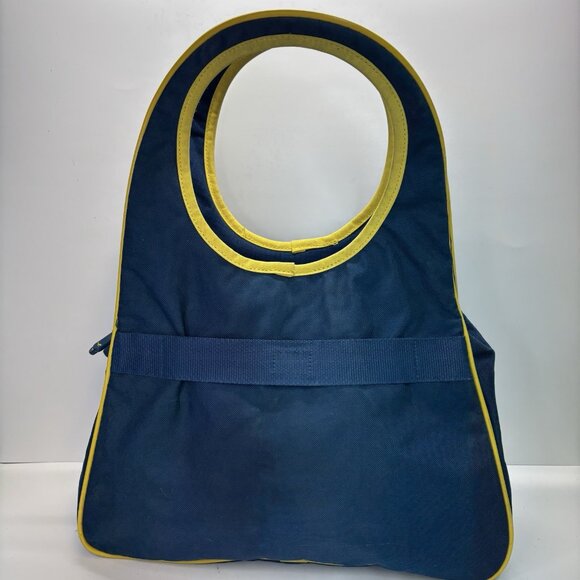 Vintage LUFTHANSA Airline Tote Bag Flight Hand Luggage Carry-On c. 1970s Pockets - Picture 4 of 16